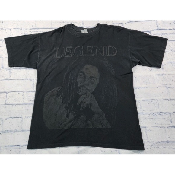 Bob Marley Legend T Shirt MENS SIZE XL Sun Island Black VINTAGE 90s MADE JAMAICA - Picture 1 of 10